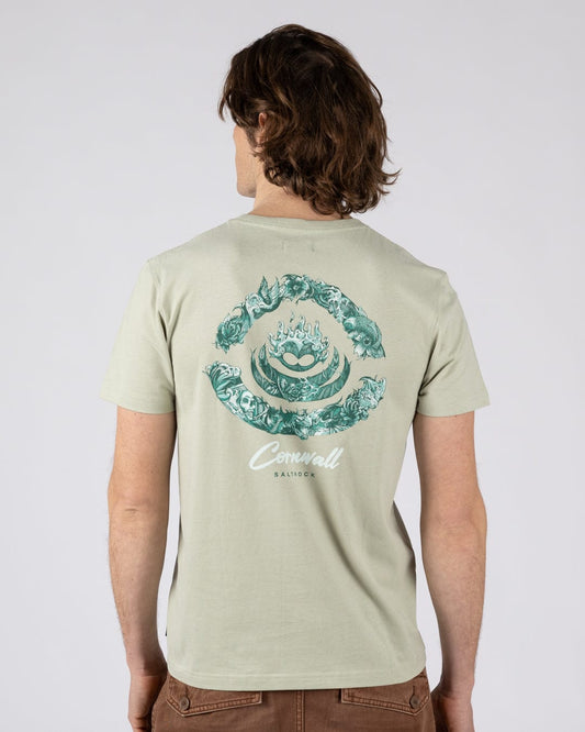 Deep Sea Flame Cornwall - Mens Short Sleeve T-Shirt - Light Green