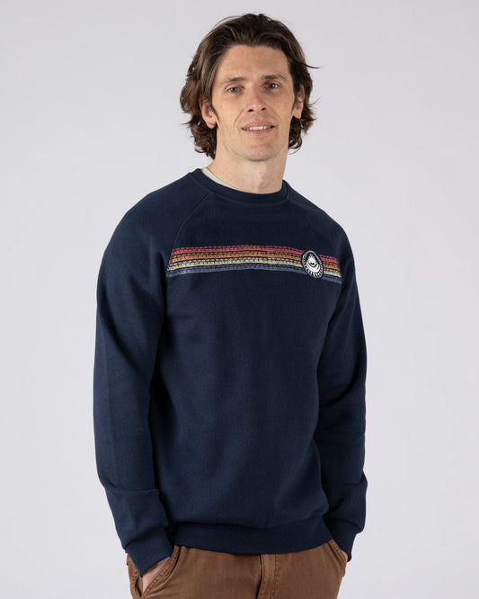 Tribal Stripe Mens Sweatshirt in Blue
