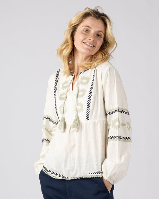 Tia - Womens Blouse - White