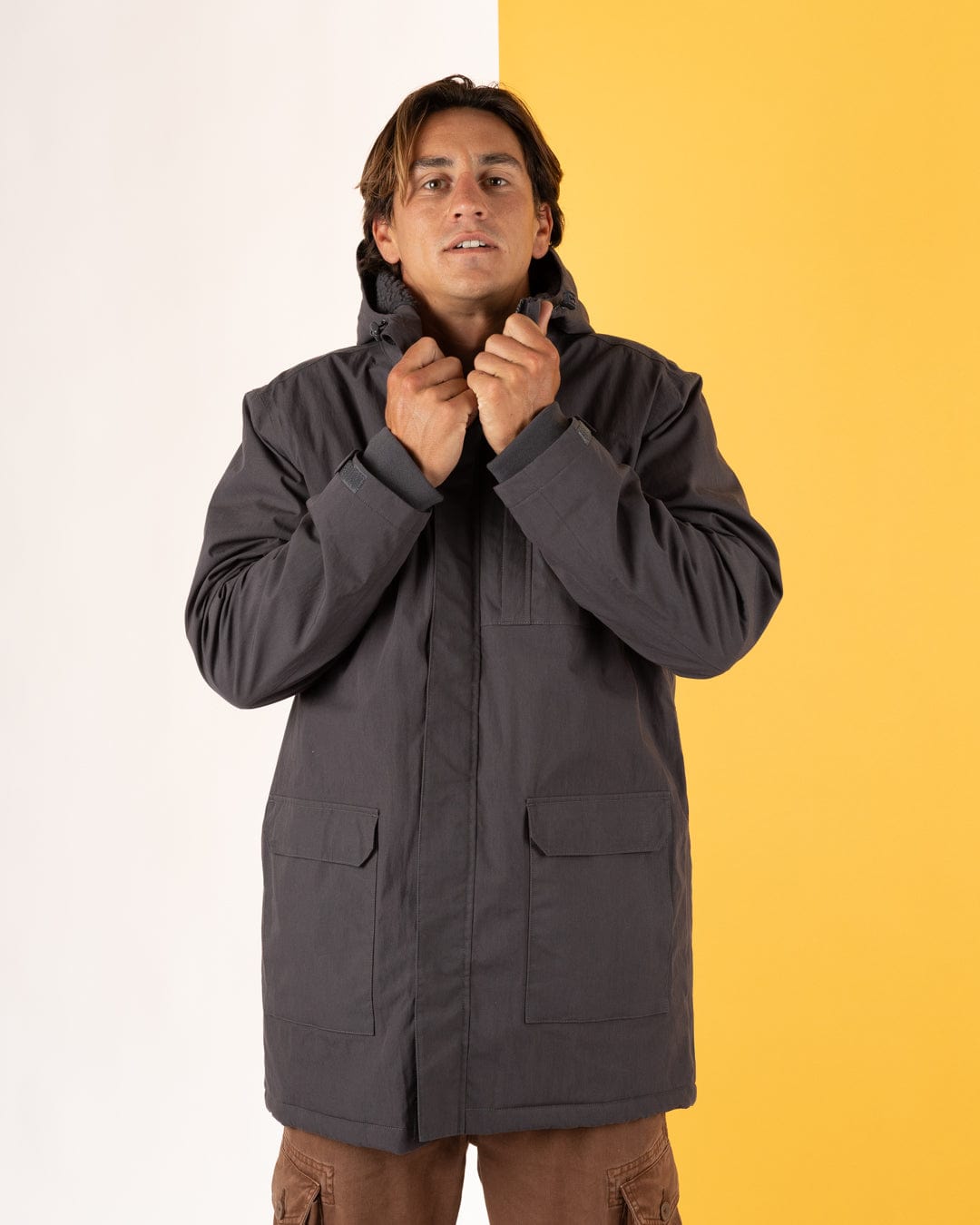Linden - Mens Water Resistant Coat - Dark Grey