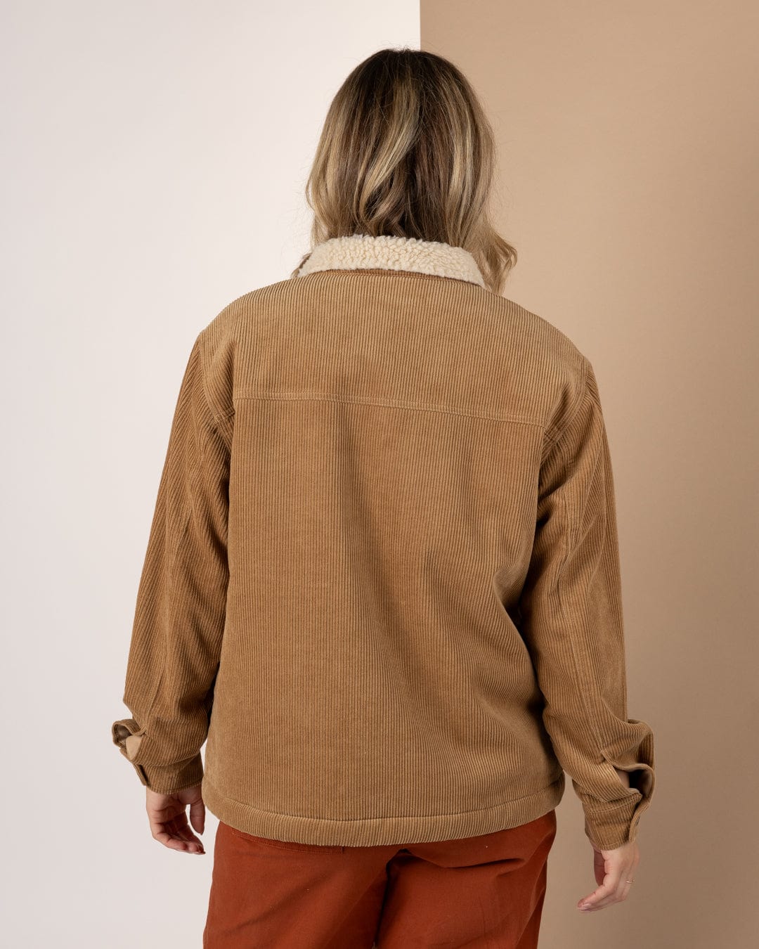 Lola - Womens Corduroy Shacket - Brown