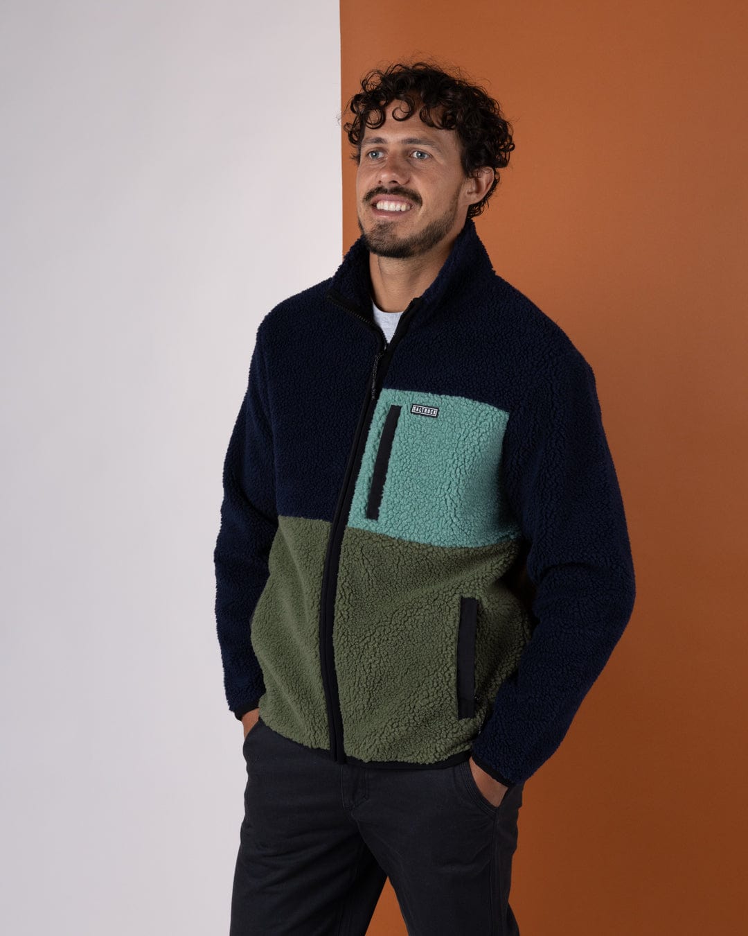 Wye - Mens Borg Zip Fleece - Blue