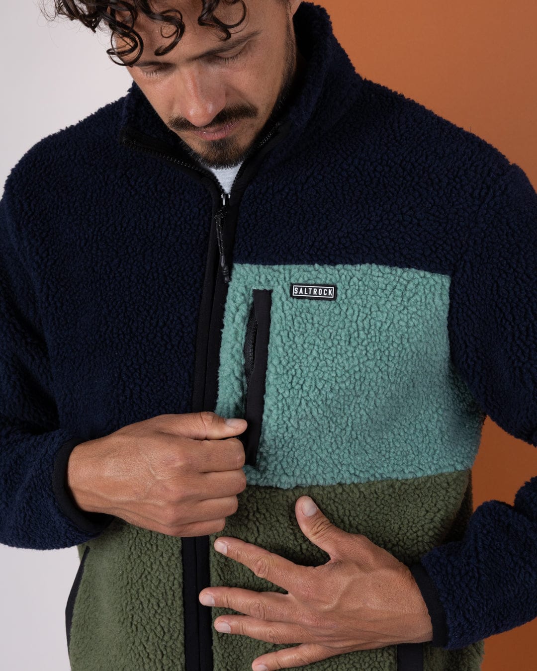 Wye - Mens Borg Zip Fleece - Blue