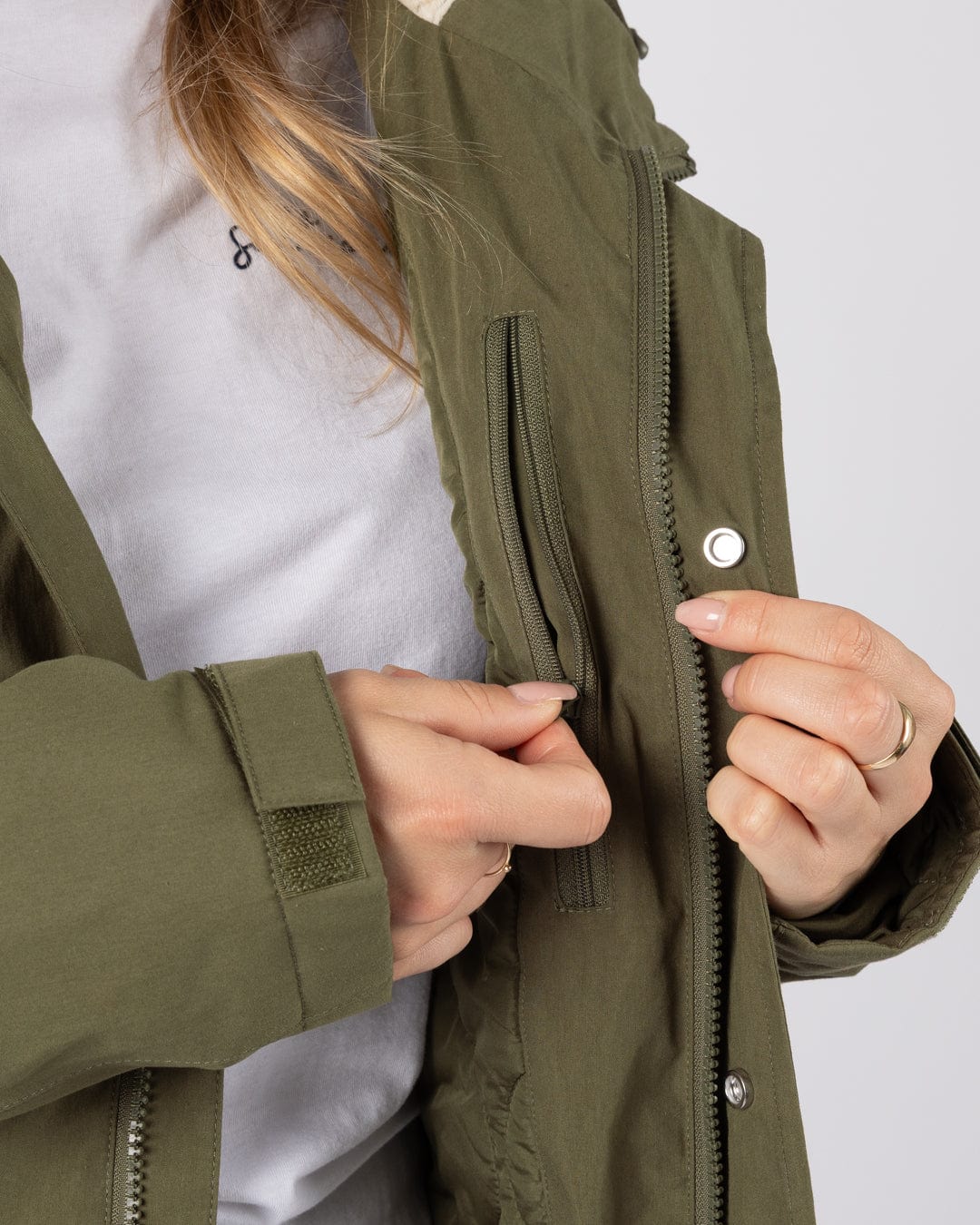 Linden - Womens Water Resistant Coat - Dark Green