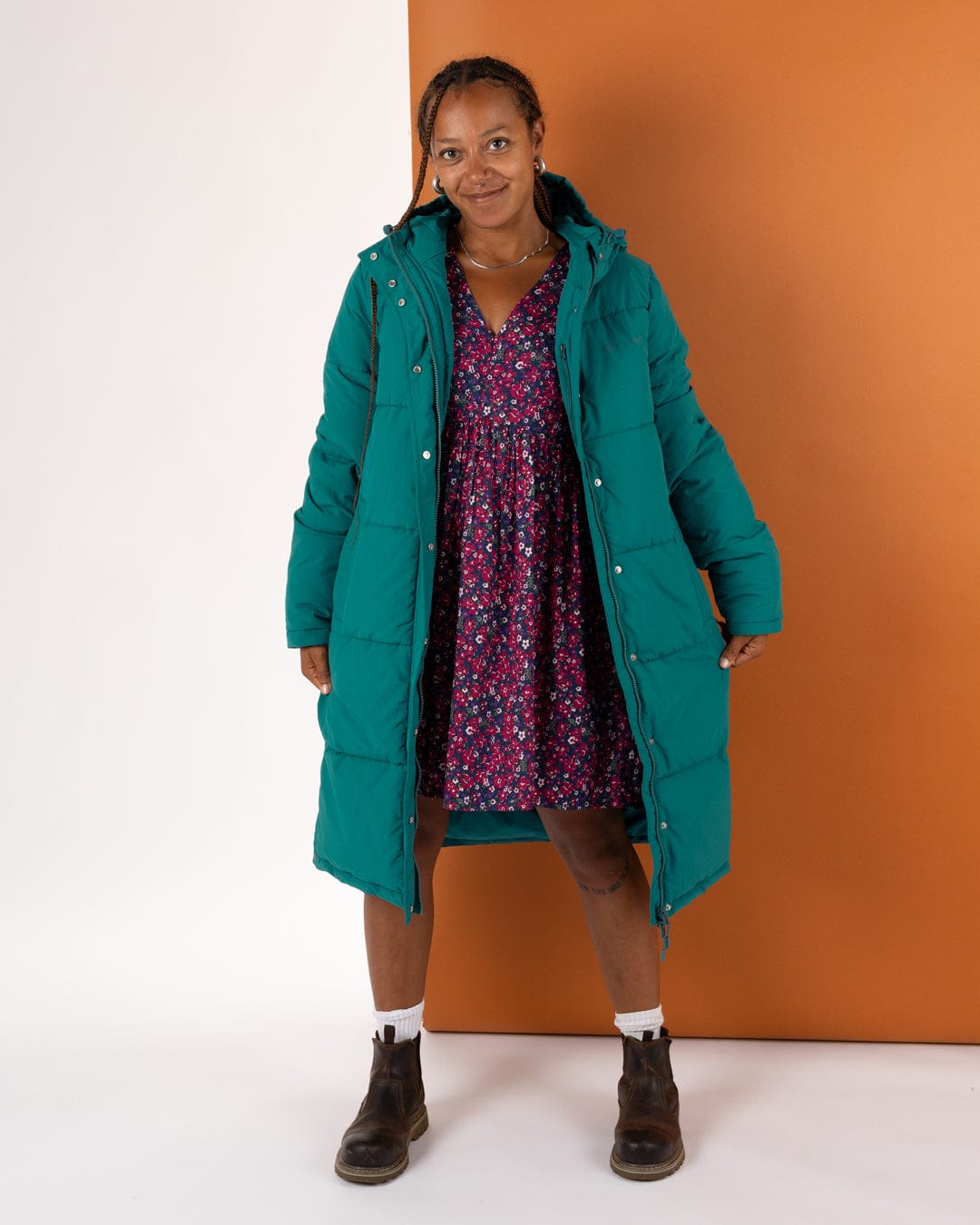 Tahoe - Womens Longline Padded Coat - Teal
