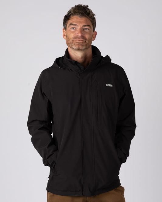 Whistler II Mens Waterproof Hooded Jacket in Black