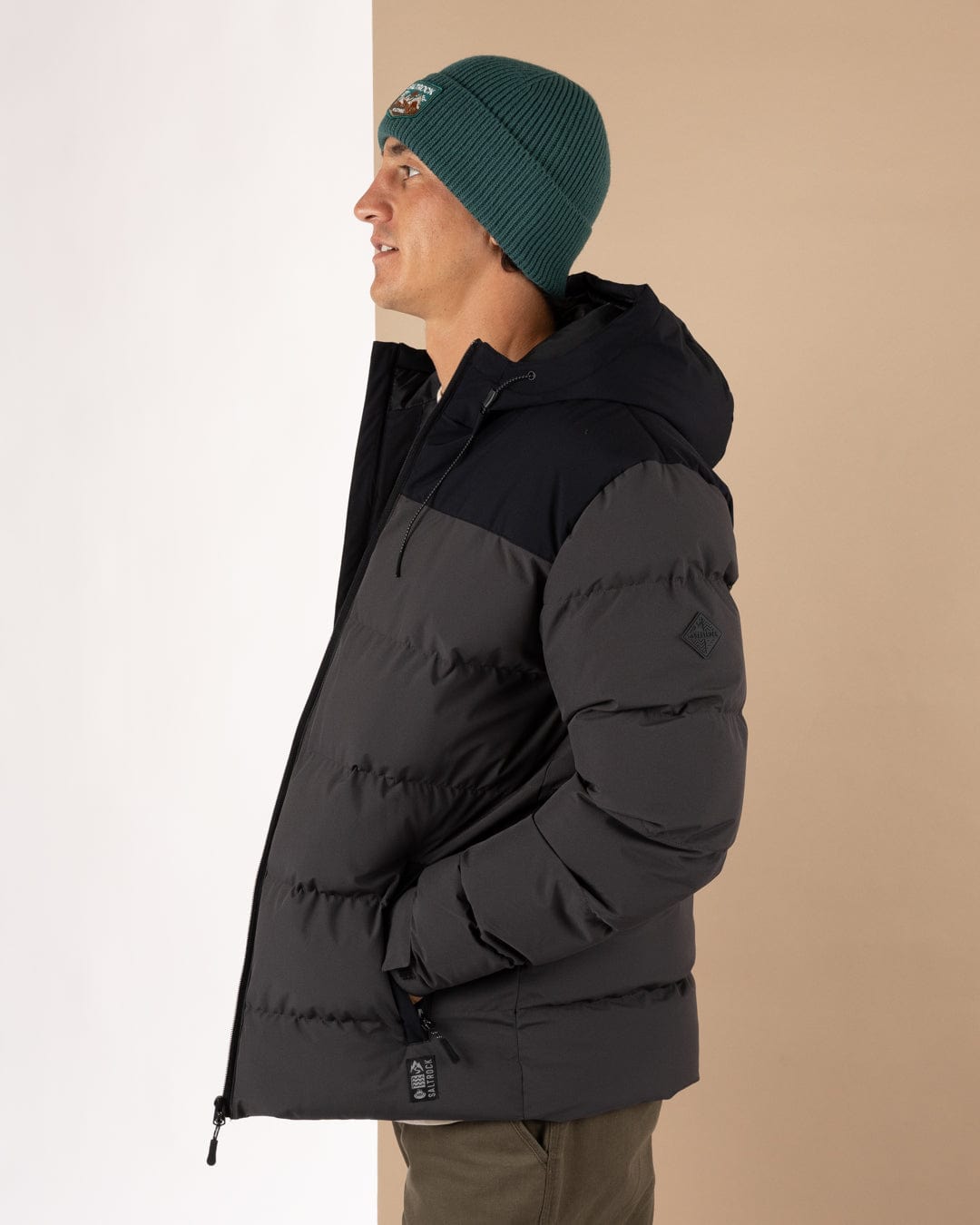 Dune - Mens Water Resistant Padded Jacket - Black/Grey