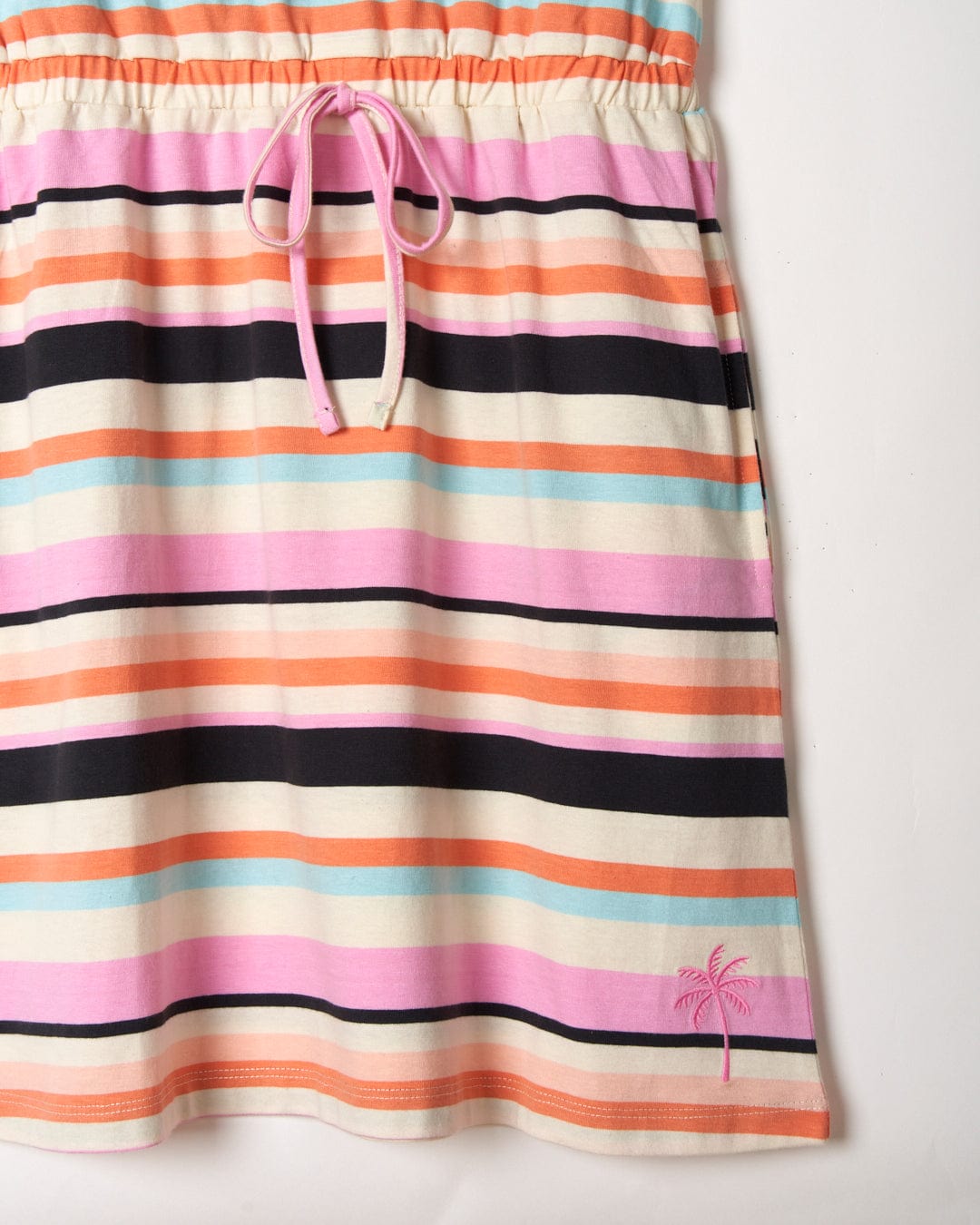 A Juno Bauhaus - Womens Stripe Dress - Multi with a palm tree on it by Saltrock.