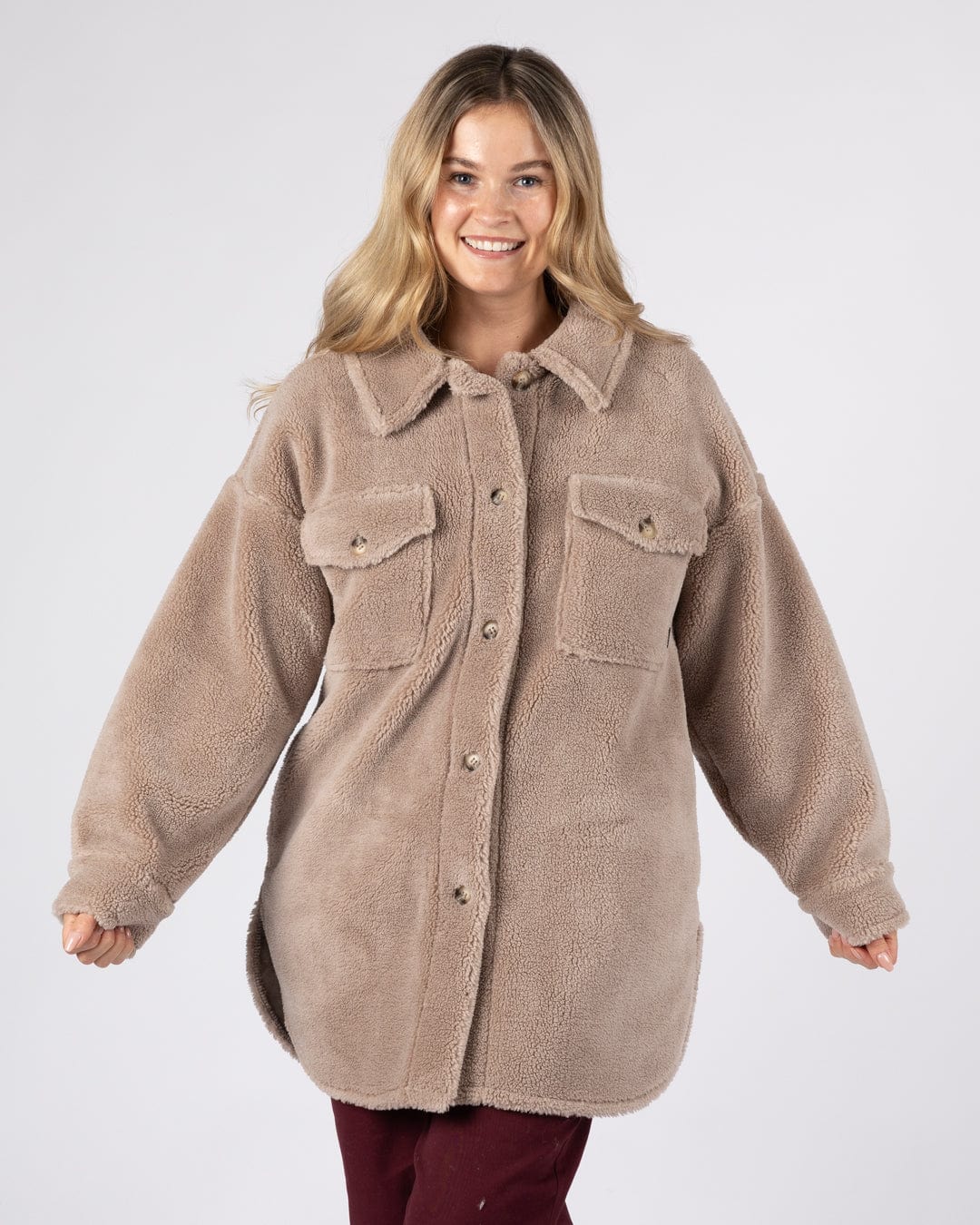 Laurie - Womens Borg Coat - Cream