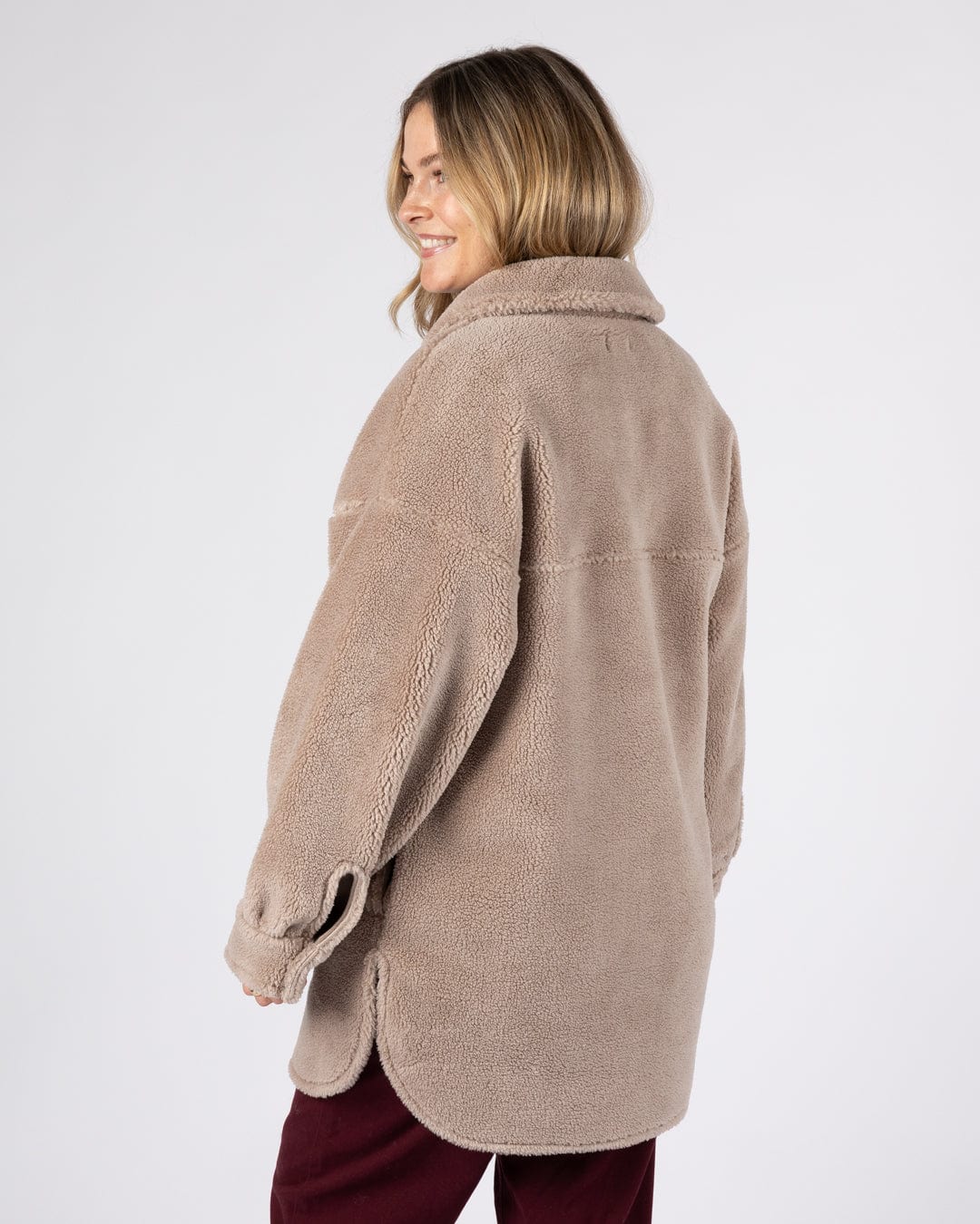 Laurie - Womens Borg Coat - Cream