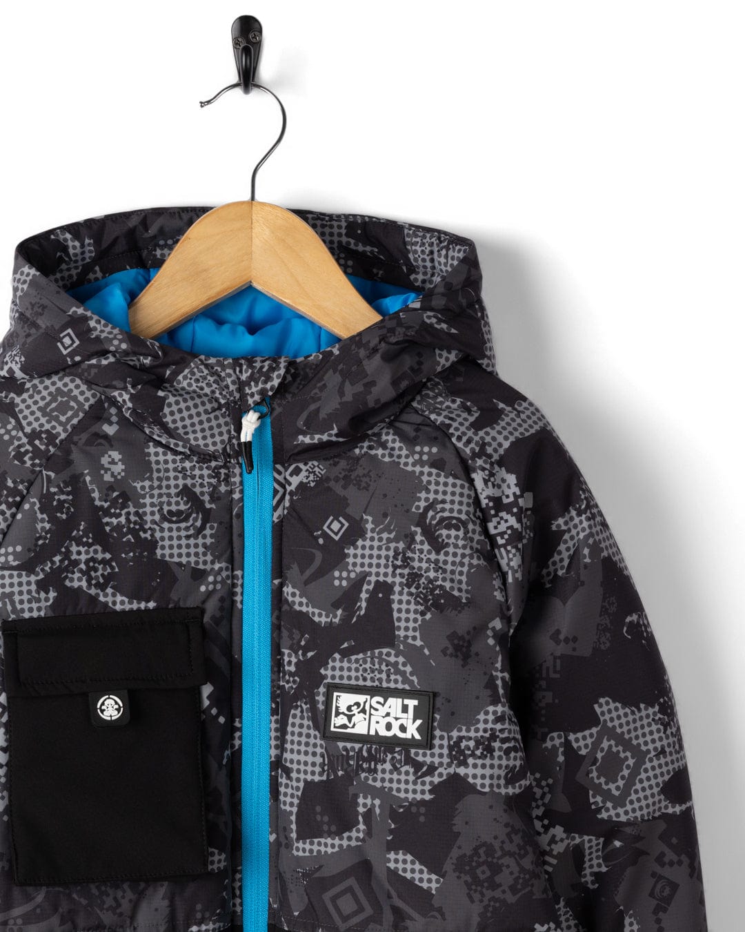 Sabotage Digi - kids Water Resistant Padded Jacket - Black/Blue