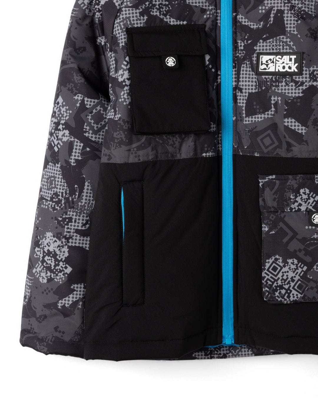 Sabotage Digi - kids Water Resistant Padded Jacket - Black/Blue