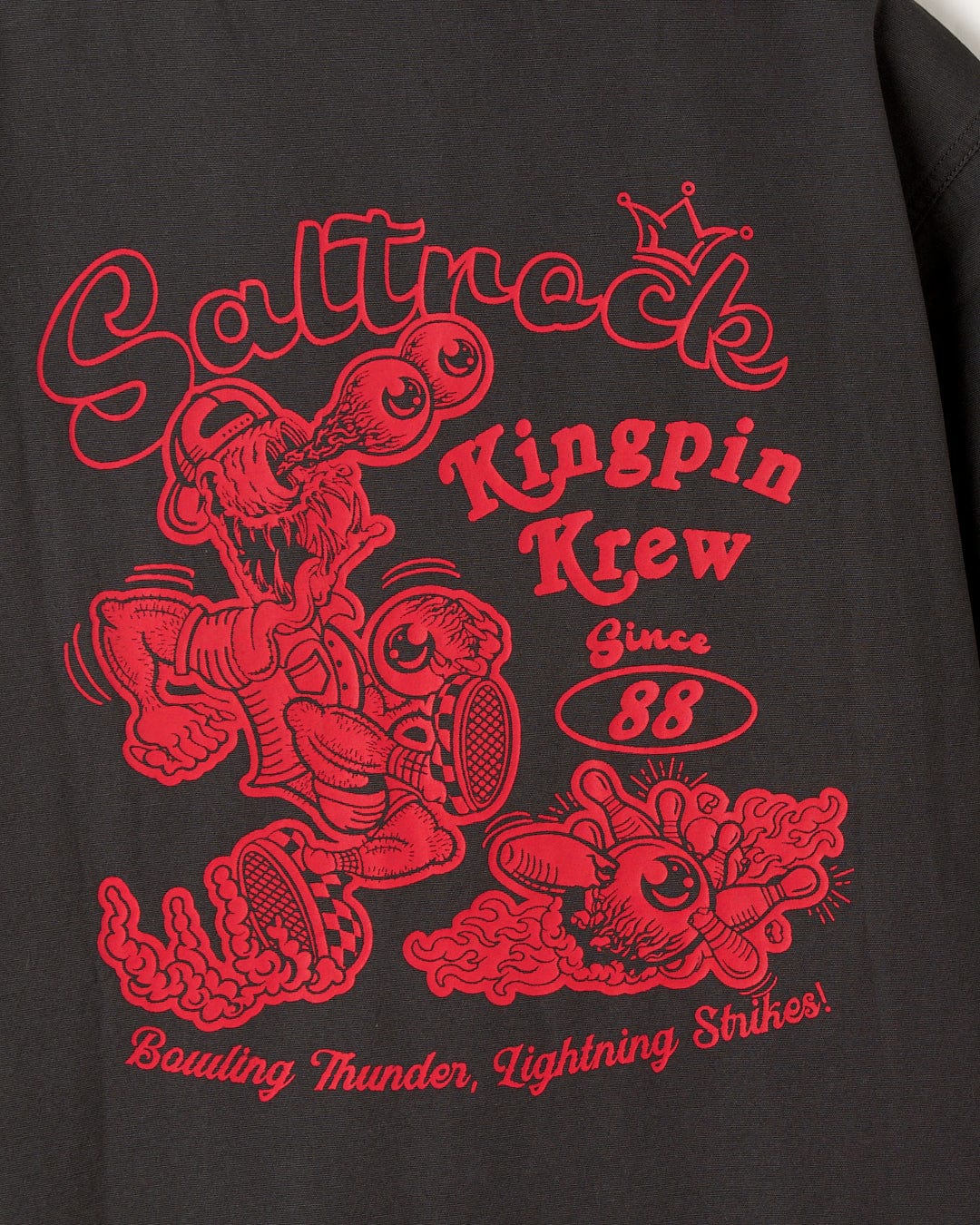 Saltrock Kingpin Krew - Kids Short Sleeve Shirt - Dark Grey