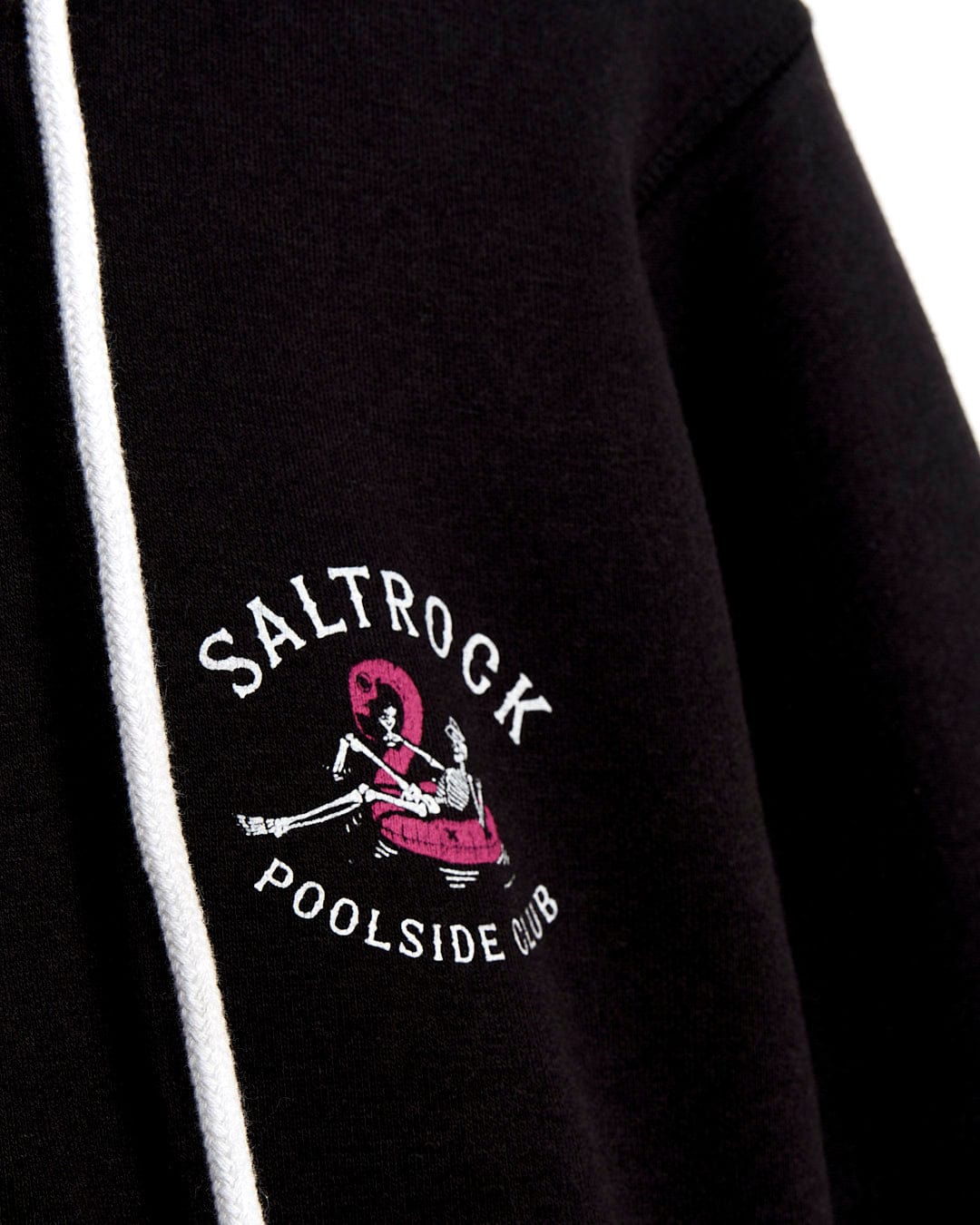 A black Lee-Ann - Womens Zip Hoodie - Black with the Saltrock brand name on it.