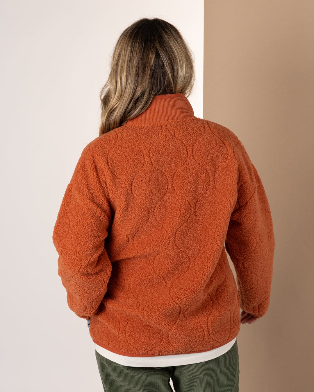 Jarvis - Womens Jacquard Zip Fleece - Orange