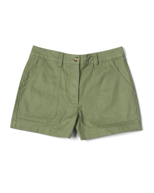 Liesl - Womens Chino Short in Green by Saltrock on a white background.
