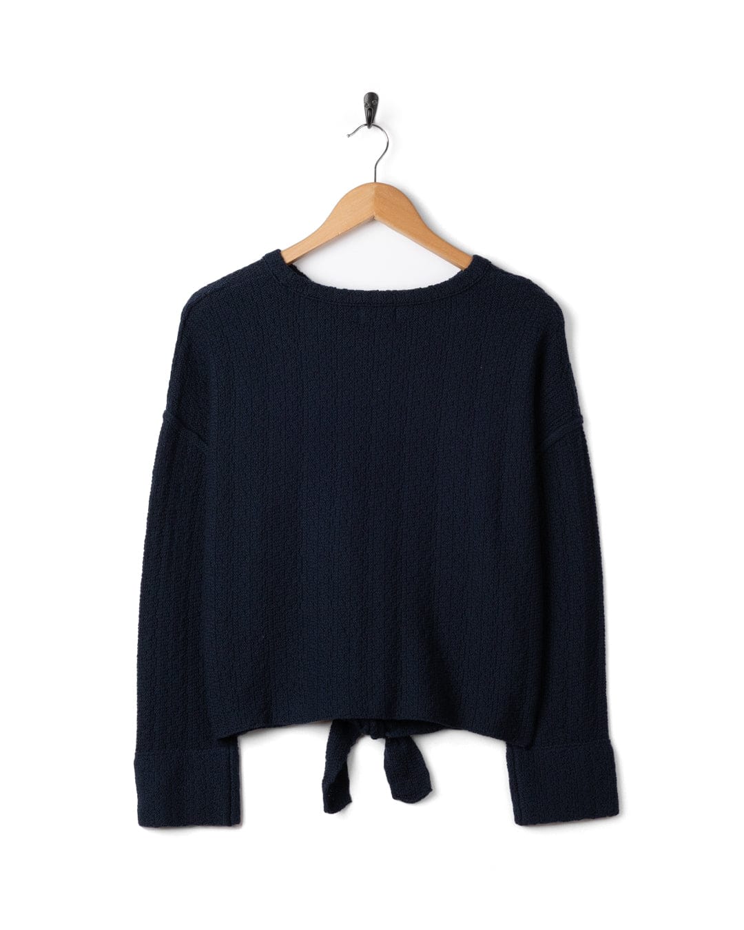 Beachtide Womens Knot Front Knit Jumper in Blue