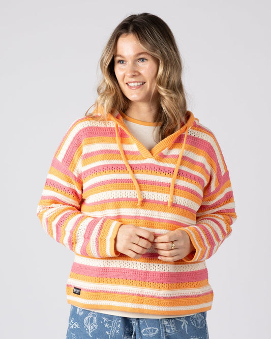 Aurelia Womens Hooded Jumper in Bright Pink