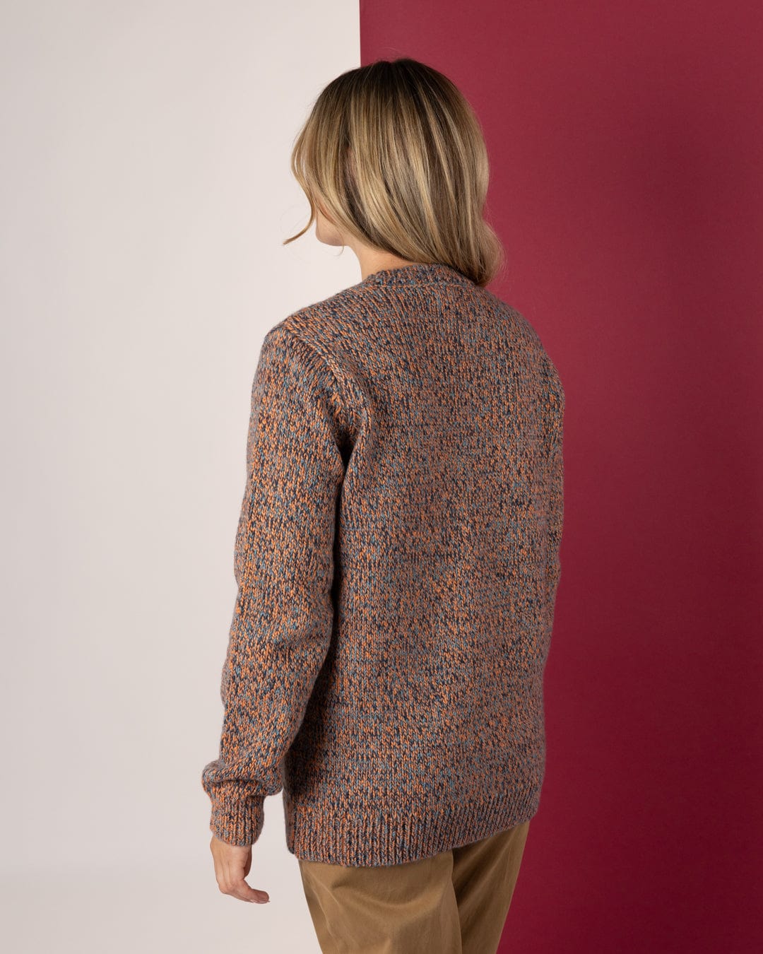Sian - Womens Fisherman Jumper - Orange