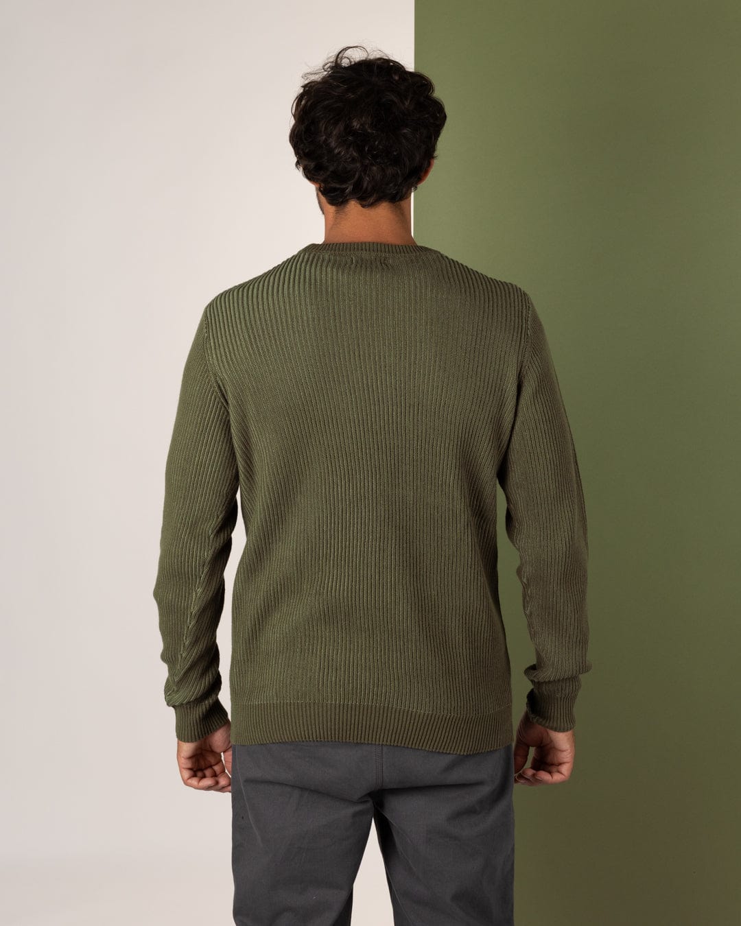 Waite - Mens Knitted Jumper - Green