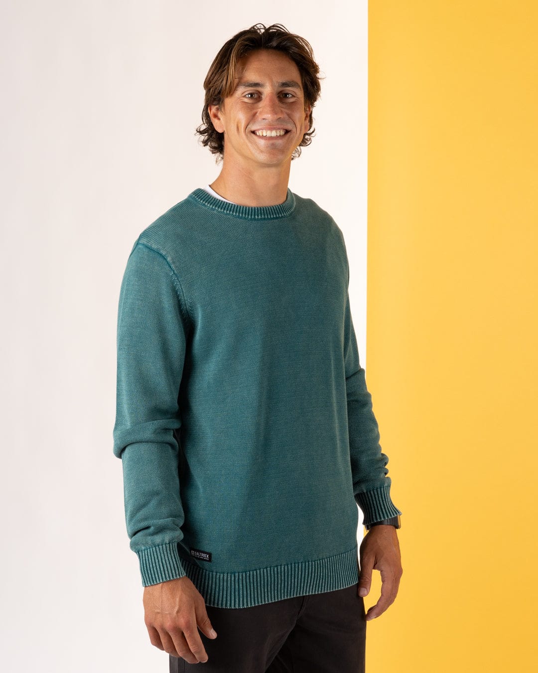 Waley - Mens Knitted Jumper - Teal