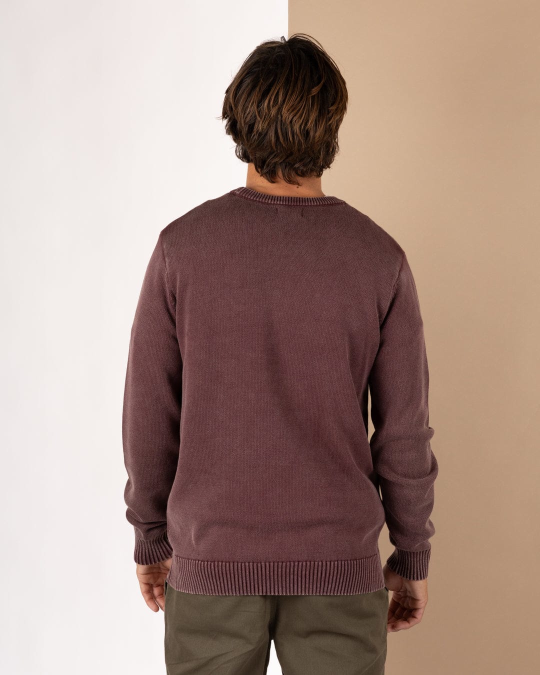 Waley - Mens Knitted Jumper - Dark Purple