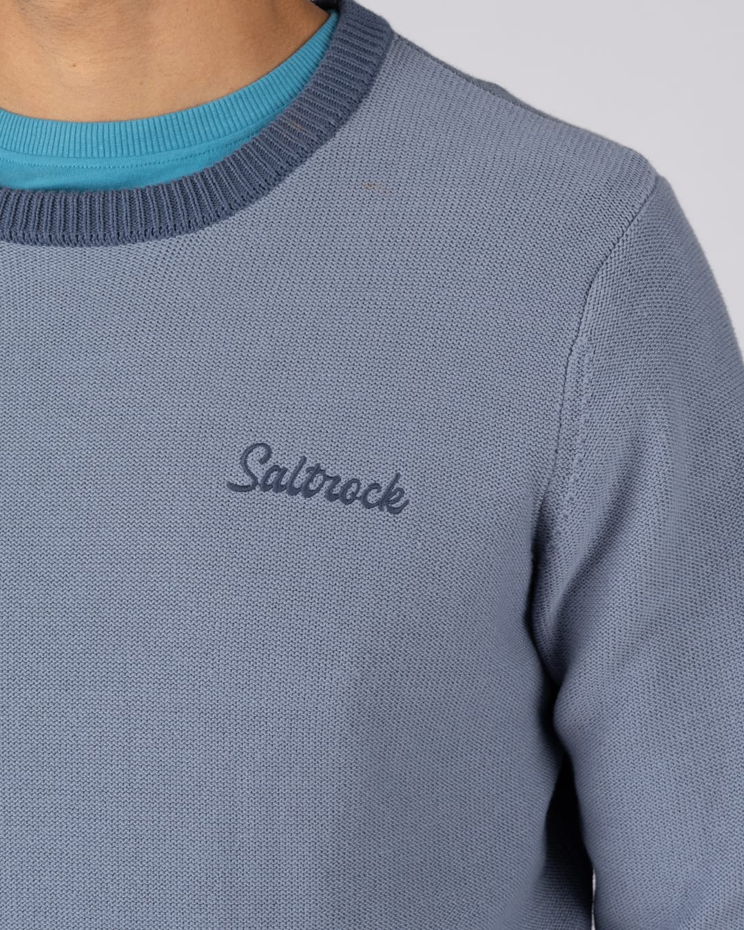 Callum Mens Knitted Jumper in Blue