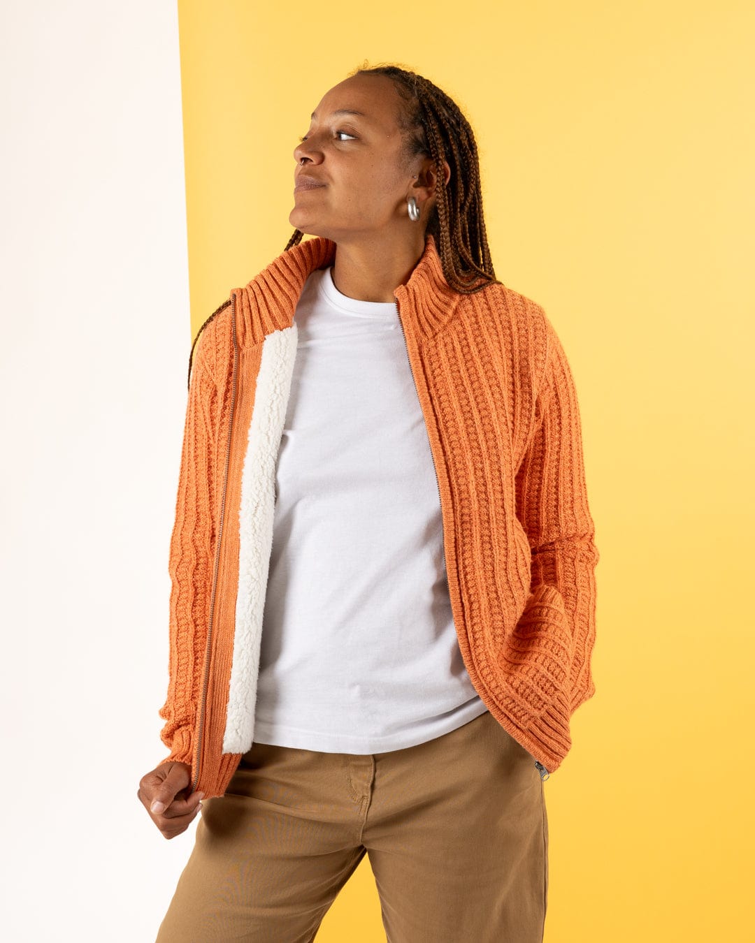 Rupa - Borg Lined Knit - Orange