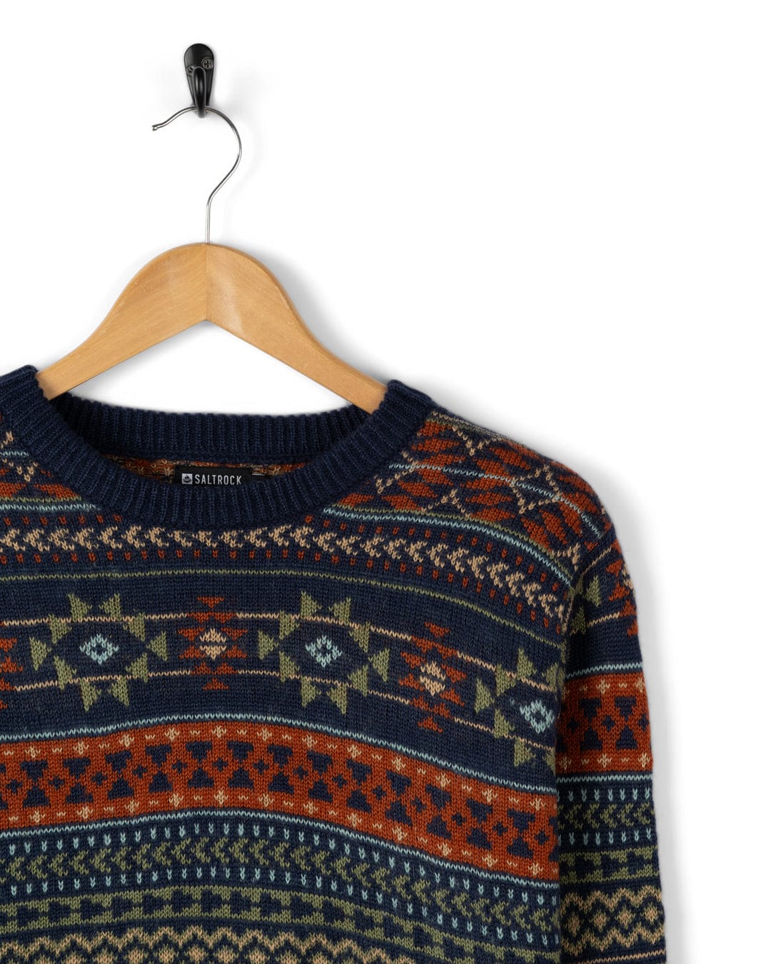 Treehouse Knit - Mens Patterned Jumper - Blue