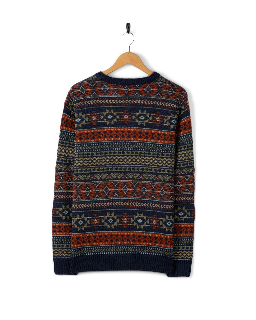 Treehouse Knit - Mens Patterned Jumper - Blue