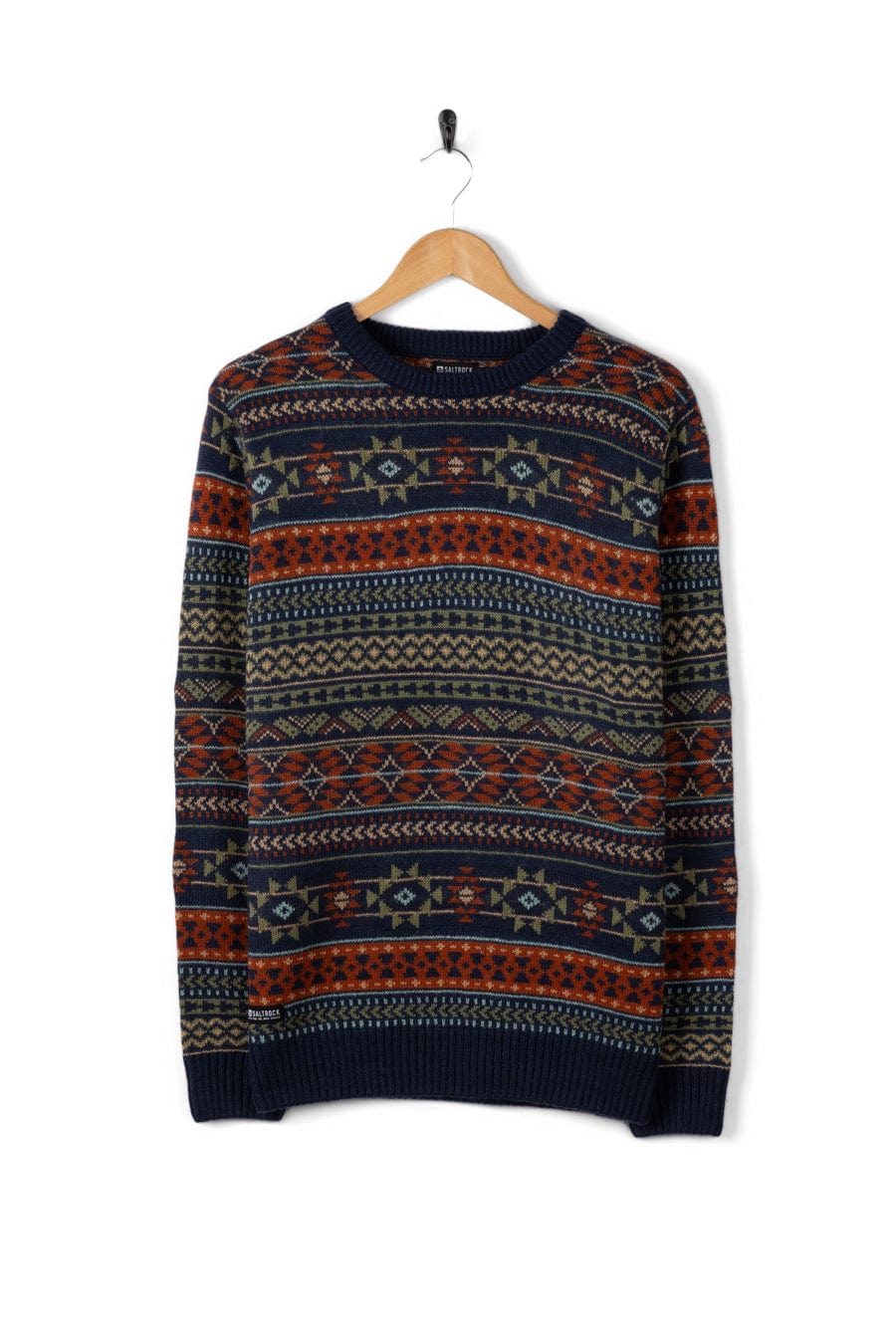 Treehouse Knit - Mens Patterned Jumper - Blue