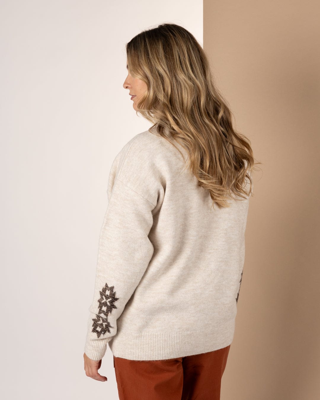 Myette - Womens Aztec Jumper - Cream