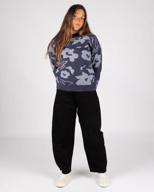 Eden Womens Floral Jumper in Blue