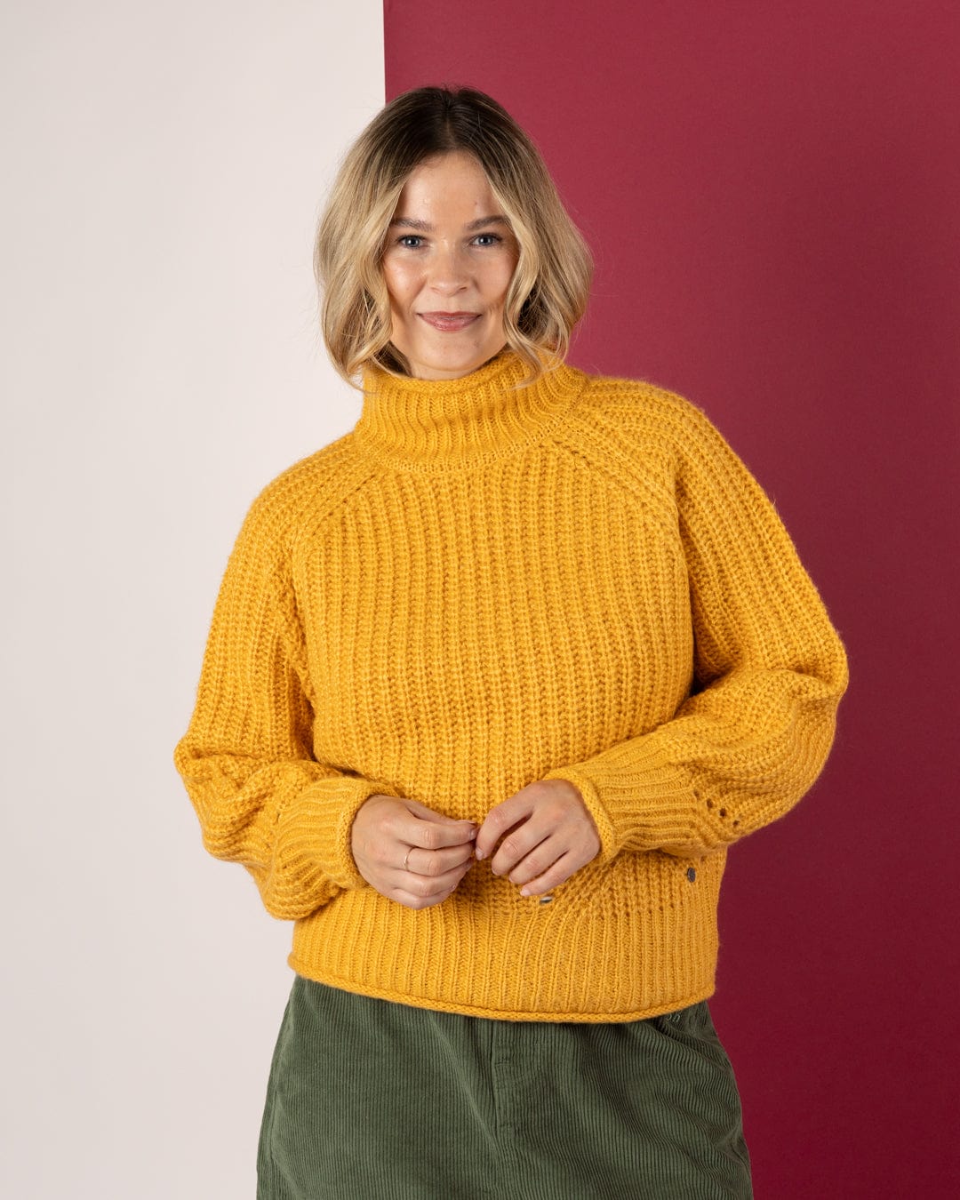 Andie - Chunky Knitted Jumper - Yellow