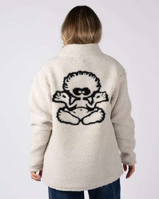 Tok Unisex Oversized Recycled Borg Fleece in Cream