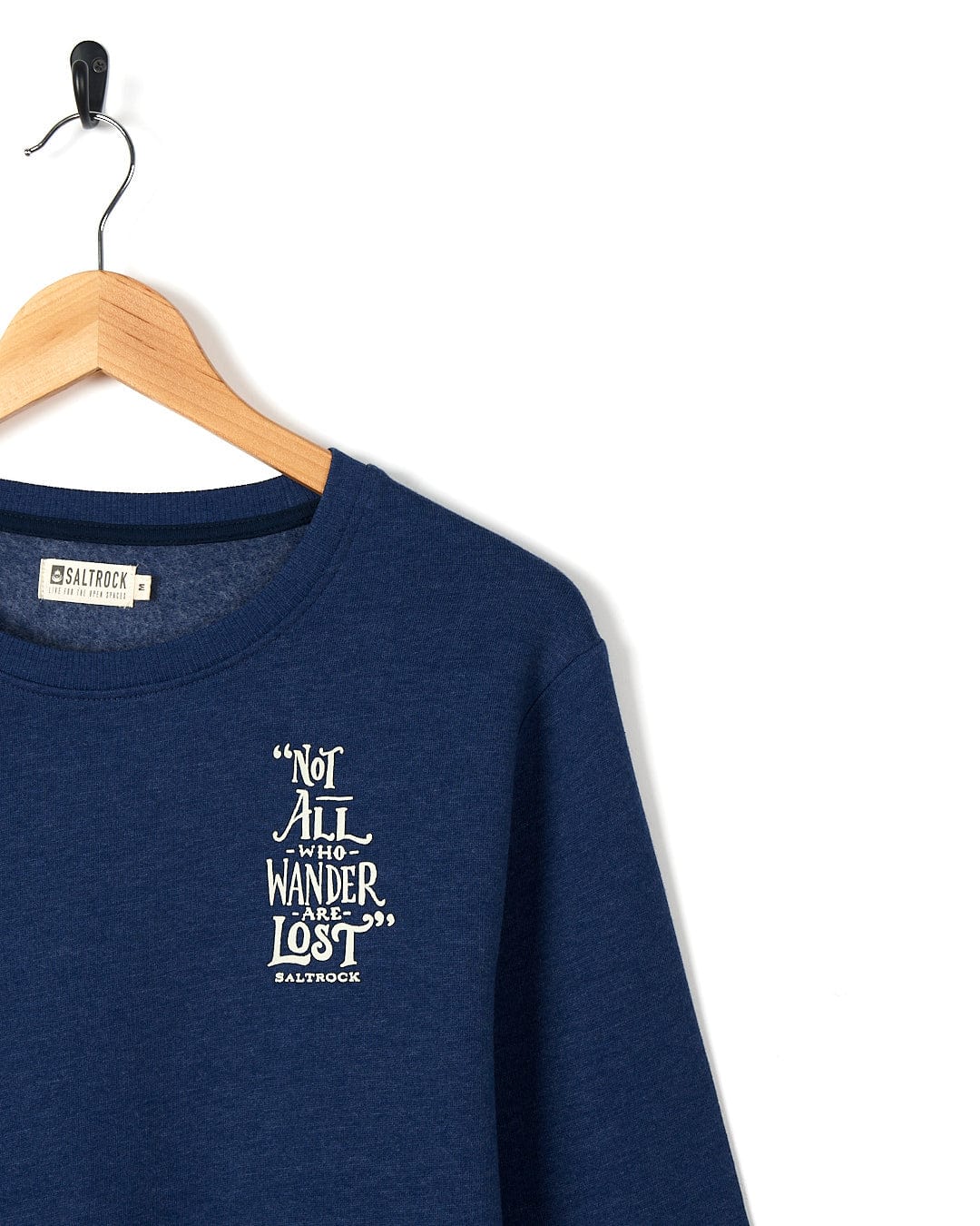 A Lost Ships - Mens Crew Sweat - Dark Blue with a quote on it that says we are all winners and losers, by Saltrock.