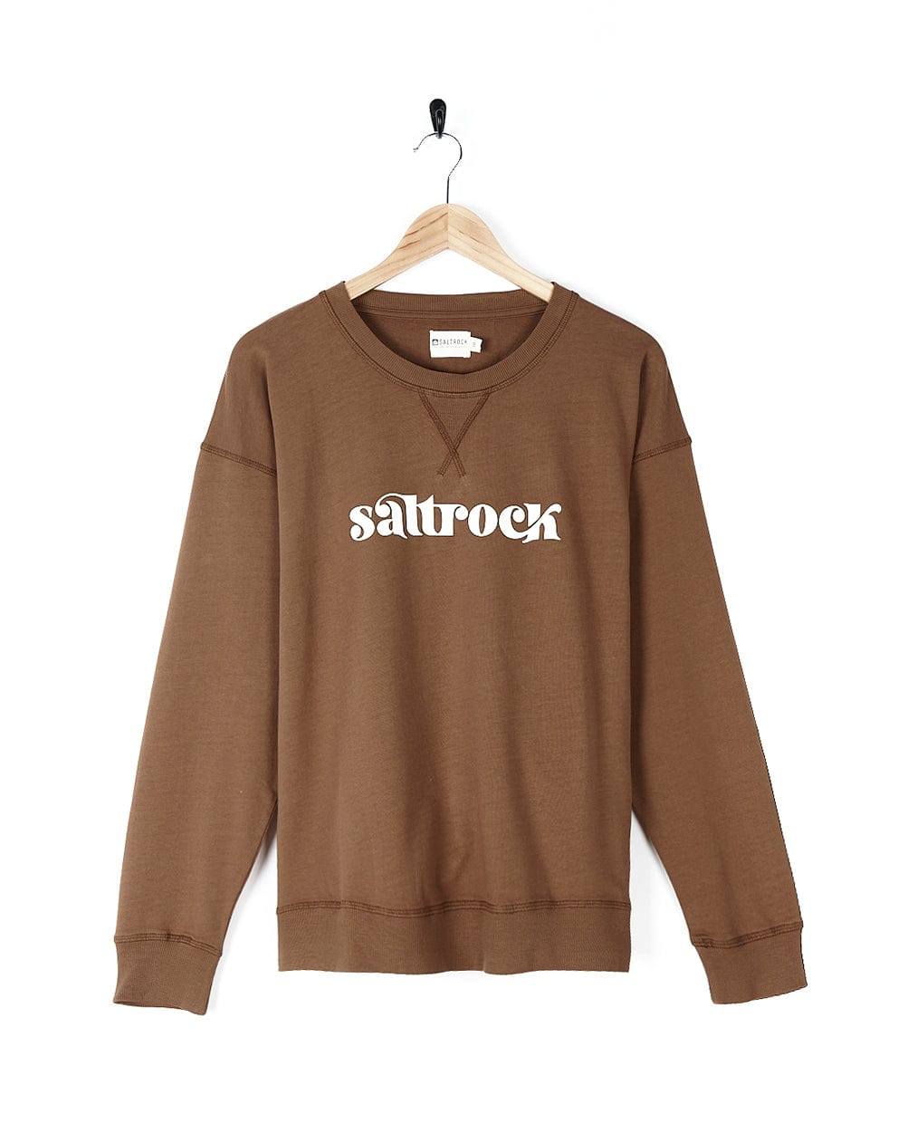 A Louisa - Womens Crew Sweat - Brown sweatshirt made of cotton from Saltrock.