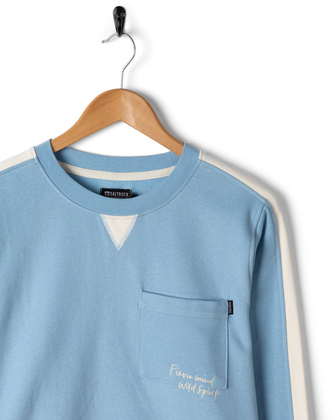 Anna - Womens V-Neck Sweat - Light Blue