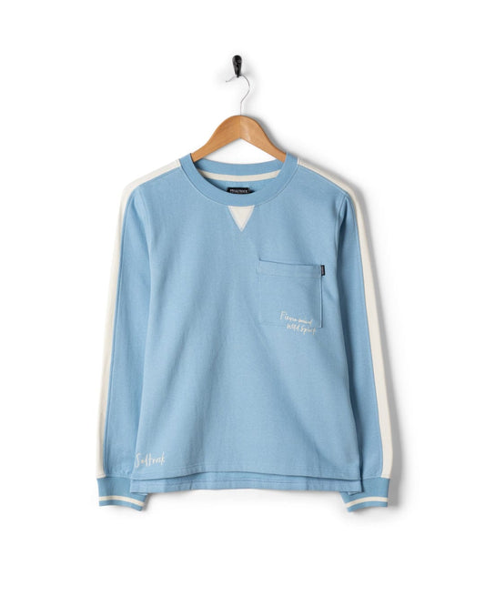 Anna - Womens V-Neck Sweat - Light Blue