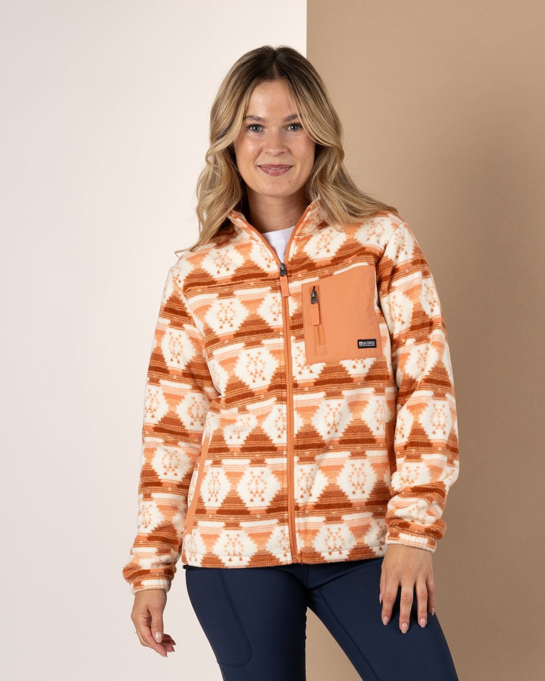 Portis - Womens Microfibre Zip Fleece - Orange