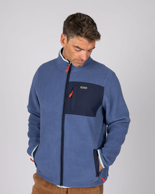 Leo Mens Zip Fleece in Blue