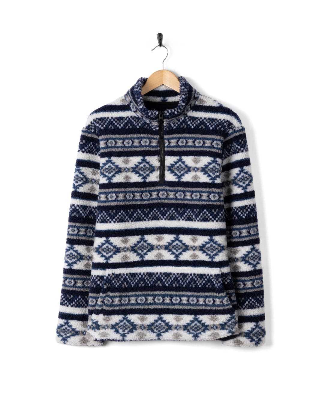 Morgan - Mens 1/4 Neck Borg Fleece - Blue