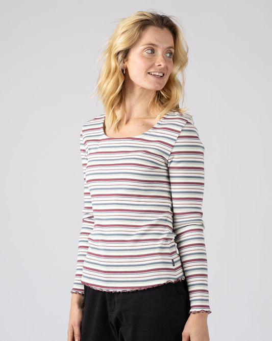 Lenna - Womens Long Sleeve T-Shirt - Multi Stripe