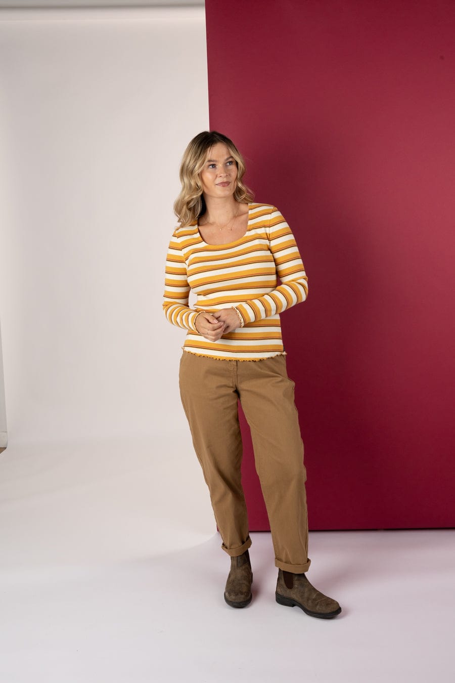 Lenna - Womens Long Sleeve T-Shirt - Yellow
