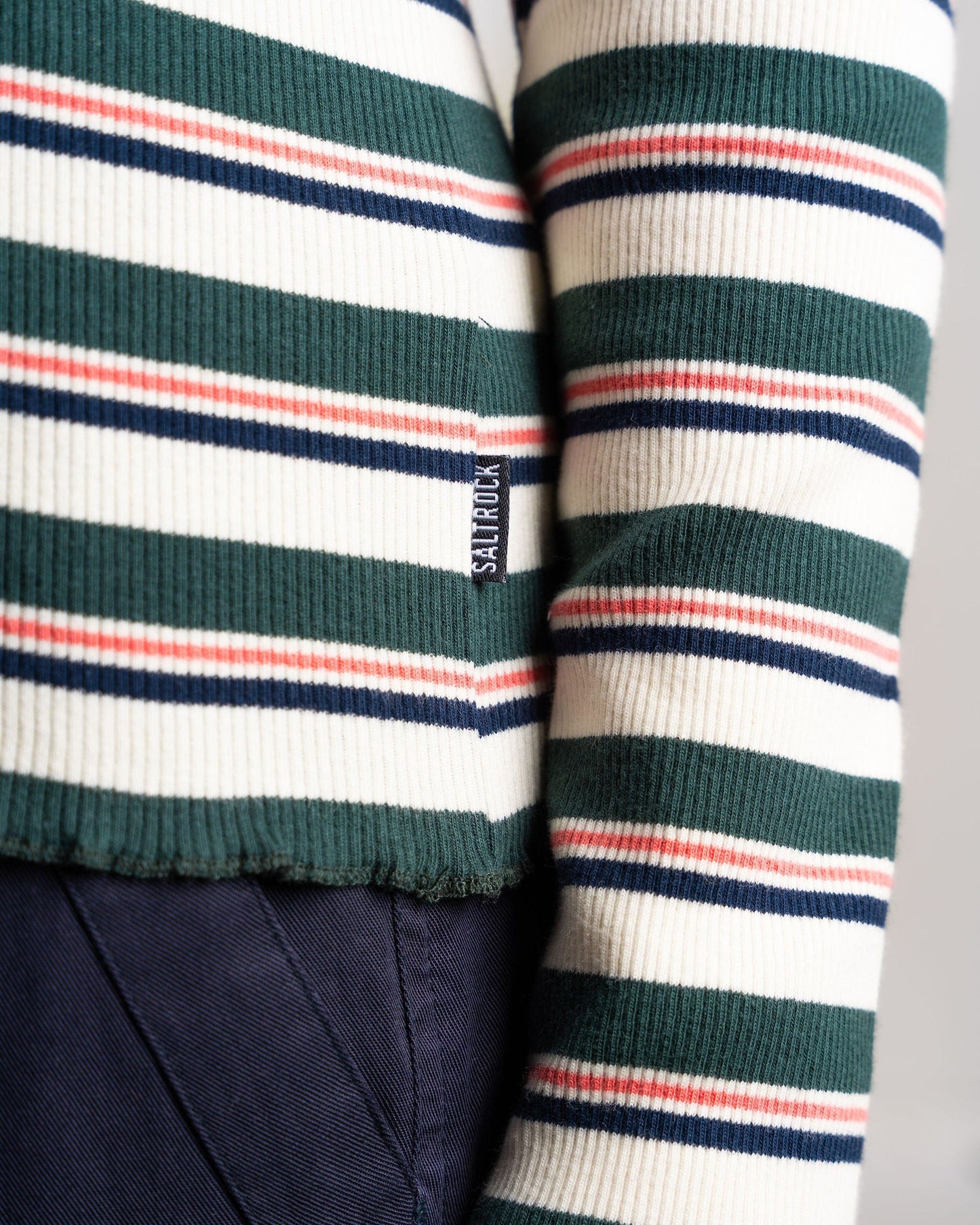 Lenna - Womens Long Sleeve Top - Cream Stripe