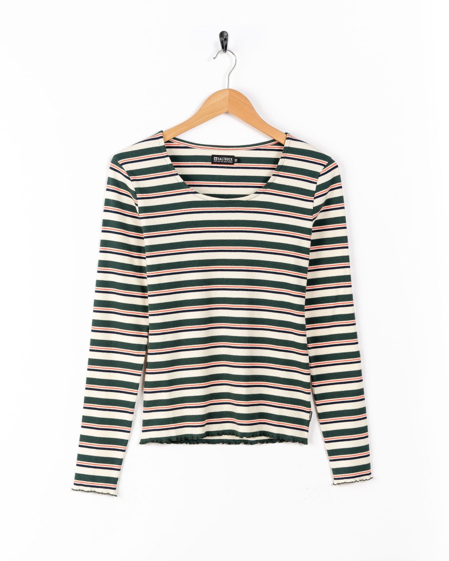 Lenna - Womens Long Sleeve Top - Cream Stripe