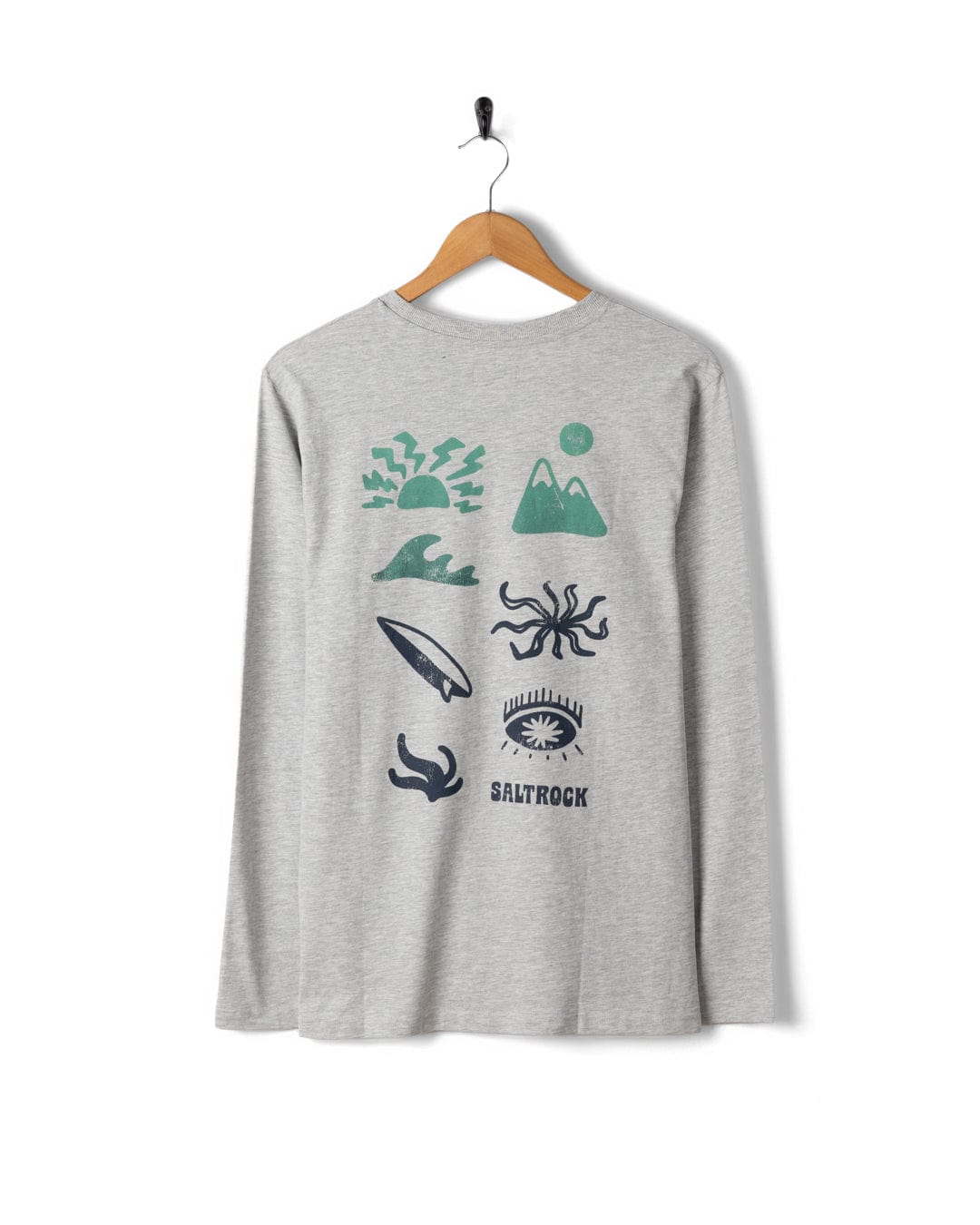 Block Icons Gradient - Mens Long Sleeve T-Shirt - Grey