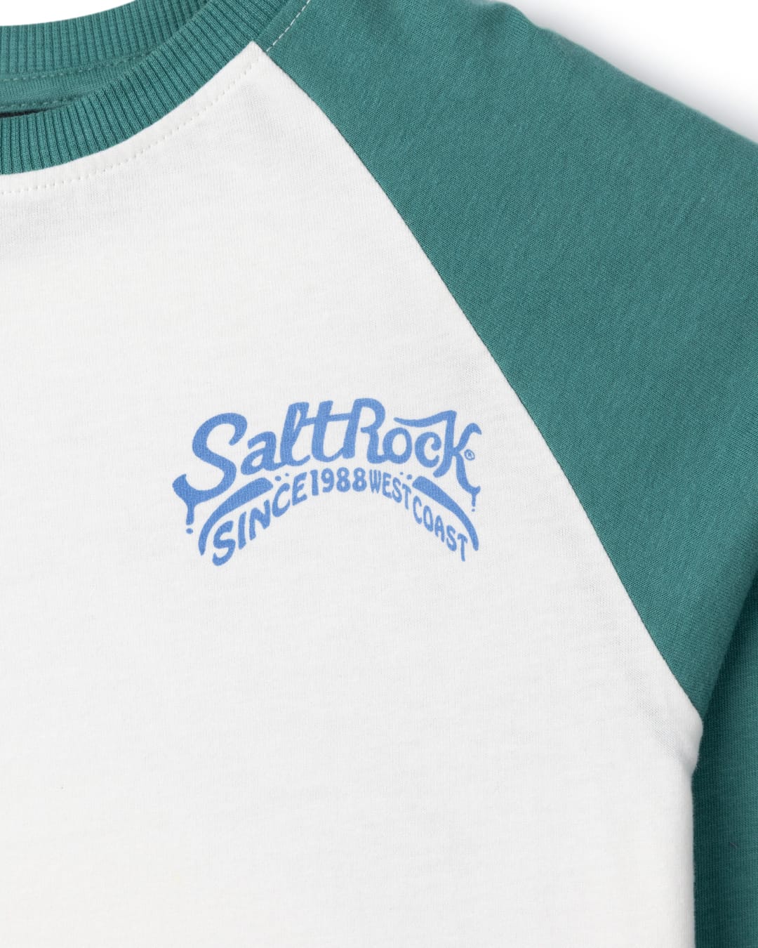 Smile Kids Raglan Long Sleeve T-Shirt in White/Green