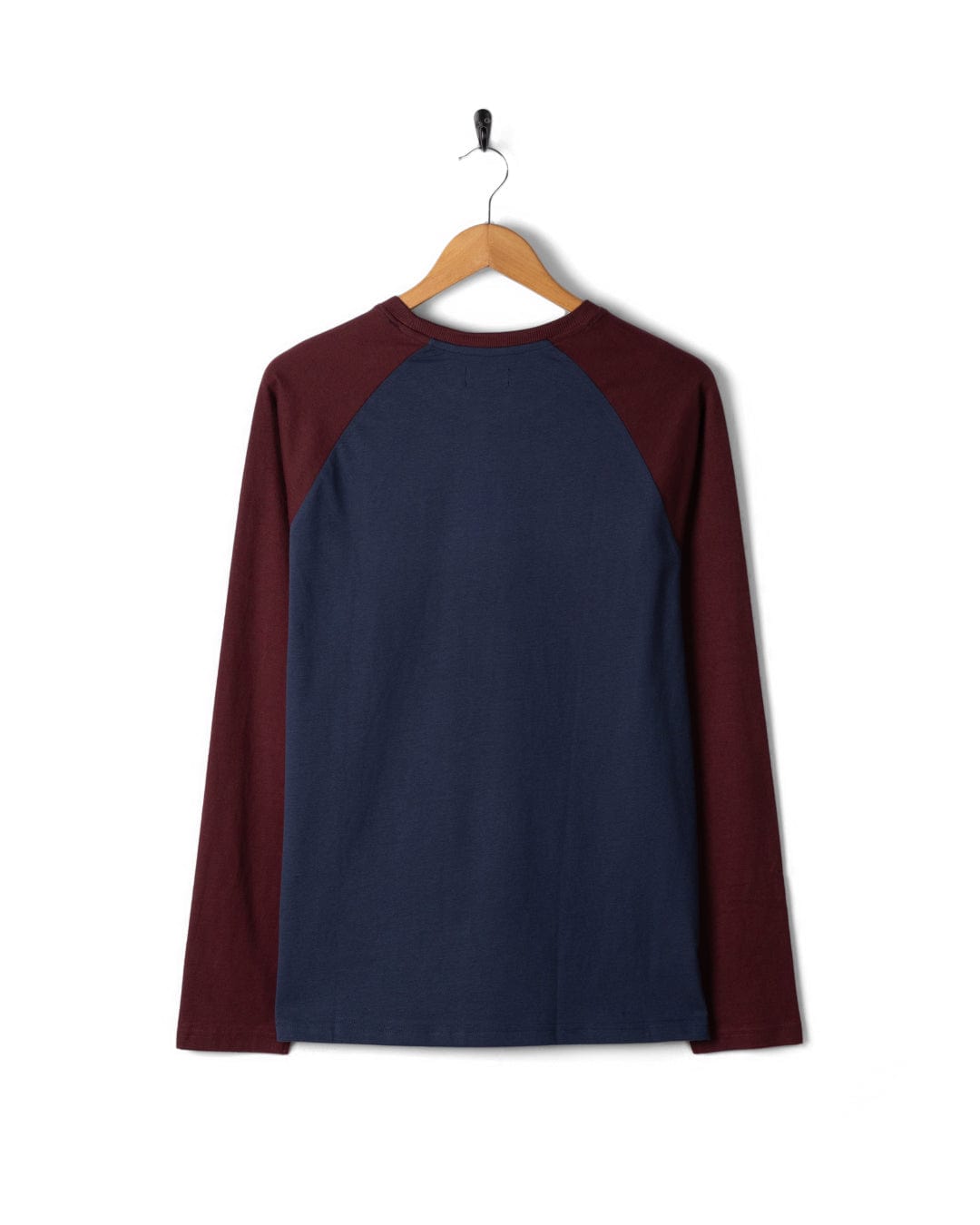 Pitcher Embroidery - Mens Raglan Long Sleeve T-Shirt - Dark Purple