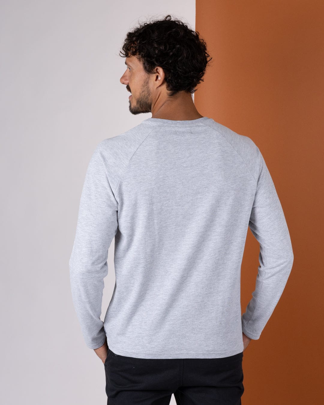 Torn Stripe - Mens Long Sleeve T-Shirt - Grey